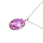 Collar Con Flores Encapsuladas en Cristal